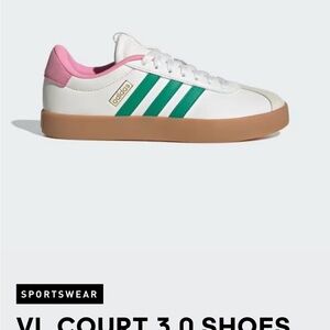 Adidas VL Court 3.0 Women's Sneakers - White, Green, Pink